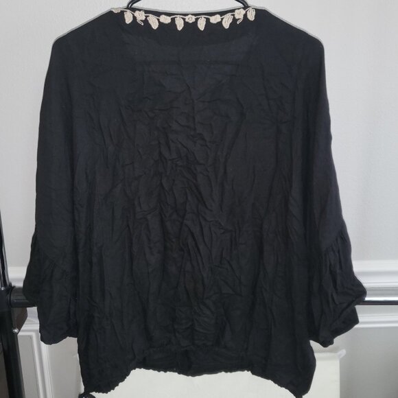 Ivy Jane Top Embroidered‎ Floral Boho Shirt Sz S/M - Picture 5 of 8